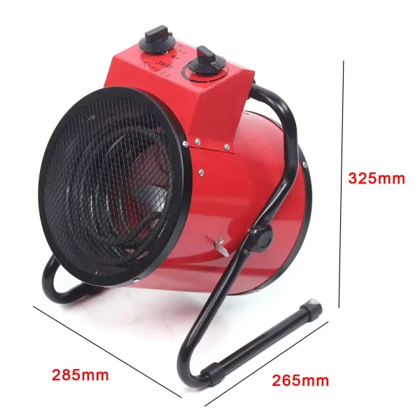 Calefactor eléctrico de 3000 W, ventilador para taller, 220 V, tres velocidades ajustables, protección contra sobrecalentamiento Calefactor eléctrico de 3000 W, ventilador para taller, 220 V, tres velocidades ajustables, protección contra sobrecalentamiento