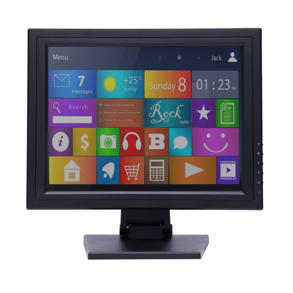 Monitores LCD con pantalla táctil de 15 ", VGA de resolución 1024x768 para puestos de punto de venta, restaurante, bar, pub