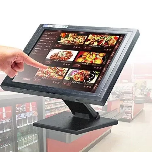 Monitores LCD con pantalla táctil de 15 ", VGA de resolución 1024x768 para puestos de punto de venta, restaurante, bar, pub