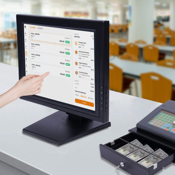 Monitores LCD con pantalla táctil de 15 ", VGA de resolución 1024x768 para puestos de punto de venta, restaurante, bar, pub