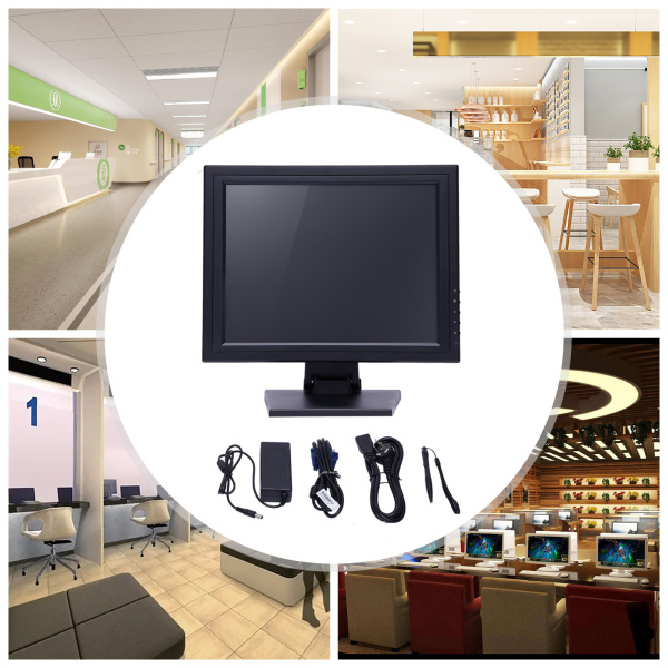 Monitores LCD con pantalla táctil de 15 ", VGA de resolución 1024x768 para puestos de punto de venta, restaurante, bar, pub