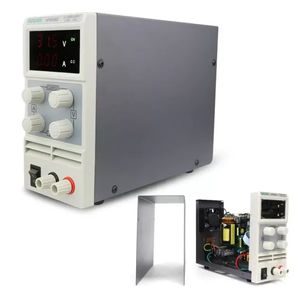 Fuente de alimentación para laboratorio, regulable, 0-30 V, 0-5 A, con cable de alimentación y cable de salida. Fuente de alimentación para laboratorio, regulable, 0-30 V, 0-5 A, con cable de alimentación y cable de salida.