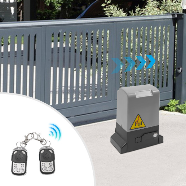 370 W de accionamiento para puerta corredera, eléctrico, con 2 mandos a distancia + 2 llaves, velocidad del motor 1400 r/min hasta 600 kg 370 W de accionamiento para puerta corredera, eléctrico, con 2 mandos a distancia + 2 llaves, velocidad del motor 1400 r/min hasta 600 kg