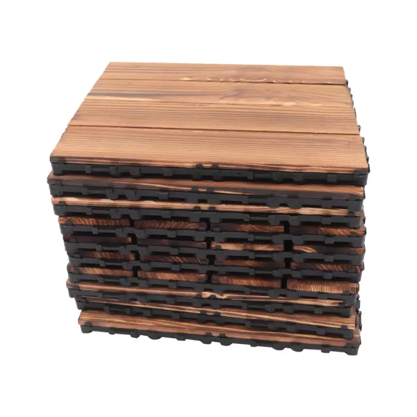 36 baldosas de madera dura, madera de acacia, madera de eucalipto, 30 x 30 cm, sistema de ranuras, terraza, balcón