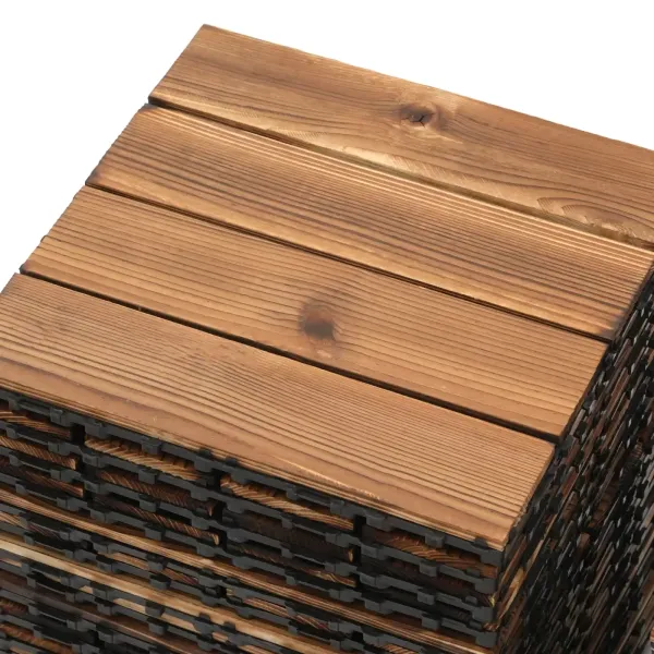 36 baldosas de madera dura, madera de acacia, madera de eucalipto, 30 x 30 cm, sistema de ranuras, terraza, balcón
