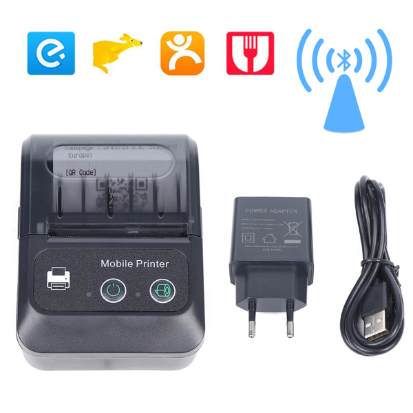 Impresora térmica Bluetooth USB POS Impresora de recibos Impresora de 48 mm de ancho de impresión Impresora pequeña portátil
