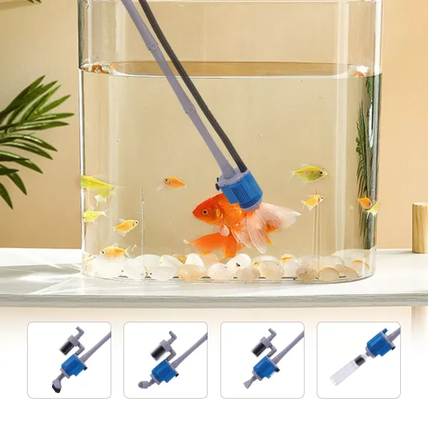 Kit de sifón limpiador de grava para acuario, herramienta de limpieza automática para cambio de agua/eliminación de desechos/limpieza de arena