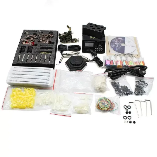 Kit completo de tatuaje con 2 máquinas de tatuaje de 7 colores