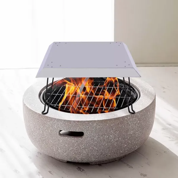 Cuencos de fuego para el jardín Accesorios para la hoguera,cubierta aislante cuadrada plegable para la hoguera con mango (63,5 x 63,5 x 30,5 cm)