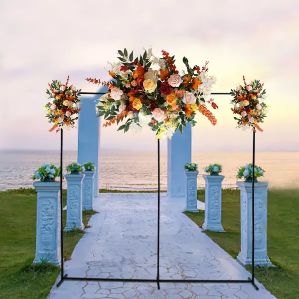 Arco de metal para bodas y jardín, soporte para globos, marco de cenador de jardín, interior y exterior, fiesta, boda, (negro, 2,3 x 2,3 m)