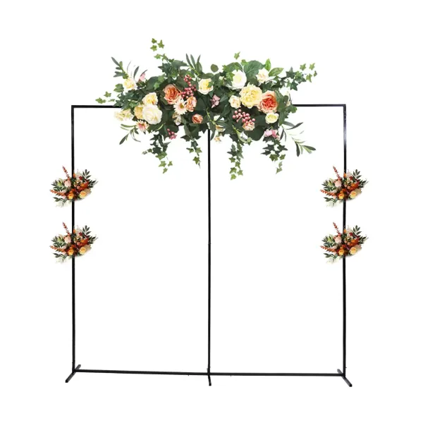 Arco de metal para bodas y jardín, soporte para globos, marco de cenador de jardín, interior y exterior, fiesta, boda, (negro, 2,3 x 2,3 m)