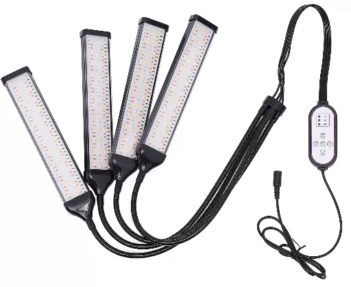 Luz de cultivo con soporte y clip, 420 LEDs de cultivo para plantas de interior, 10 niveles regulables, 3 temporizadores