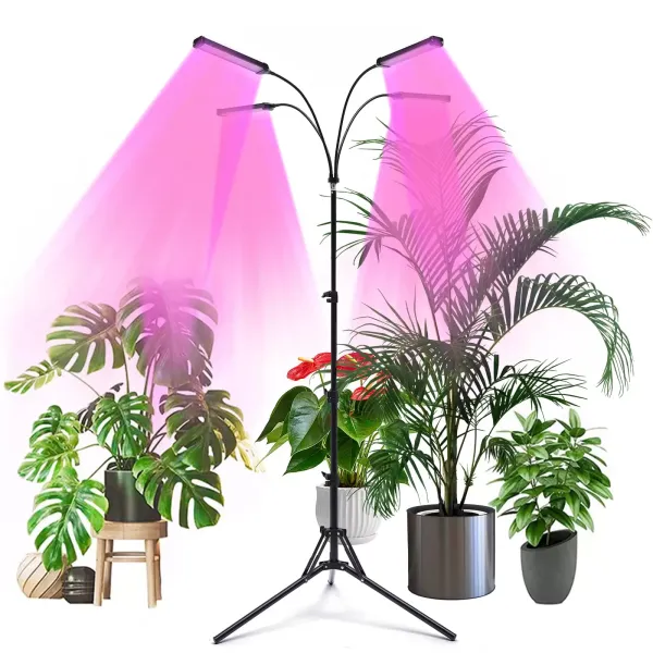 Luz de cultivo con soporte y clip, 420 LEDs de cultivo para plantas de interior, 10 niveles regulables, 3 temporizadores