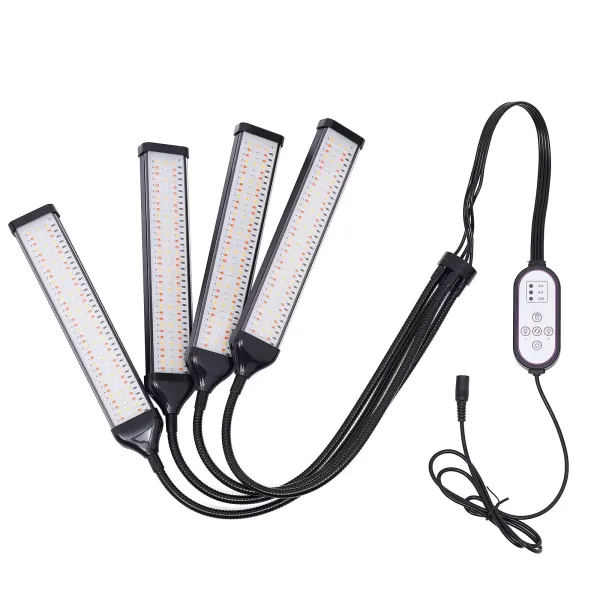 Luz de cultivo con soporte y clip, 420 LEDs de cultivo para plantas de interior, 10 niveles regulables, 3 temporizadores
