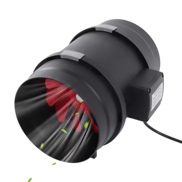Ventilador de tubo con filtro de carbón activo para tiendas de campaña de invernadero (8 pulgadas)