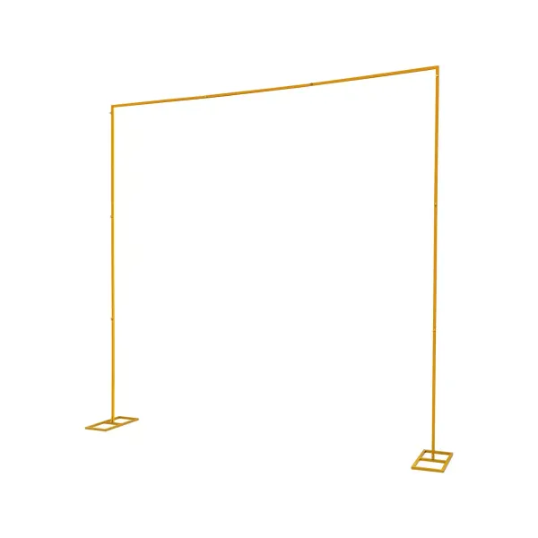 Arco puerta de fondo de hierro forjado accesorios decorativos cuadrados arco de flores 3 x 3 m estantería para flores para jardín oro