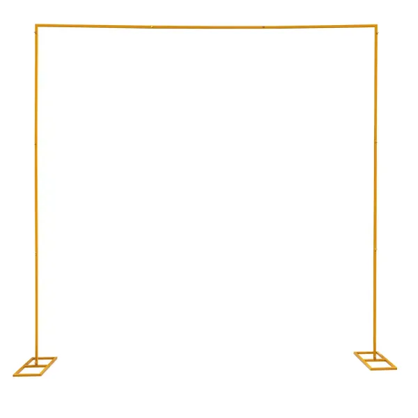 Arco puerta de fondo de hierro forjado accesorios decorativos cuadrados arco de flores 3 x 3 m estantería para flores para jardín oro