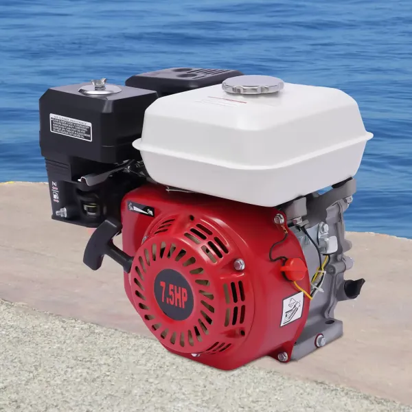 7,5 CV, 4 tiempos, 3,6 l, motor de gasolina, protección de baja aceite, arranque de retroceso de cilindro único refrigerado por aire 7,5 CV, 4 tiempos, 3,6 l, motor de gasolina, protección de baja aceite, arranque de retroceso de cilindro único refrigerado por aire