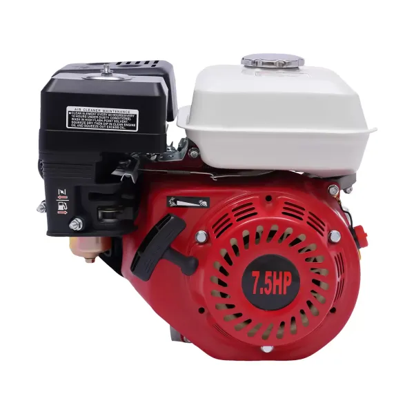 7,5 CV, 4 tiempos, 3,6 l, motor de gasolina, protección de baja aceite, arranque de retroceso de cilindro único refrigerado por aire 7,5 CV, 4 tiempos, 3,6 l, motor de gasolina, protección de baja aceite, arranque de retroceso de cilindro único refrigerado por aire
