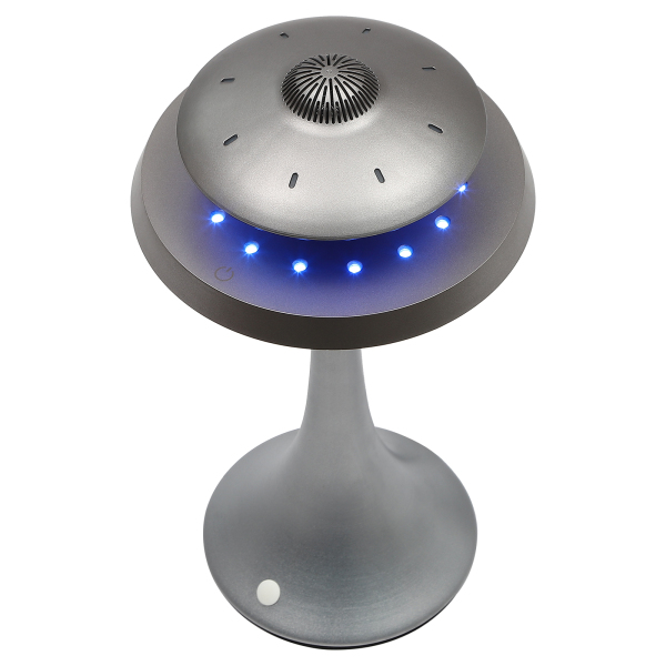 Altavoz hover magnético bluetooth 5.2 LED, flash altavoz hover inalámbrico con micrófono y botones táctiles, gris