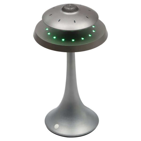 Altavoz hover magnético bluetooth 5.2 LED, flash altavoz hover inalámbrico con micrófono y botones táctiles, gris