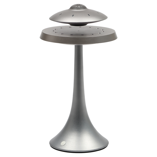 Altavoz hover magnético bluetooth 5.2 LED, flash altavoz hover inalámbrico con micrófono y botones táctiles, gris