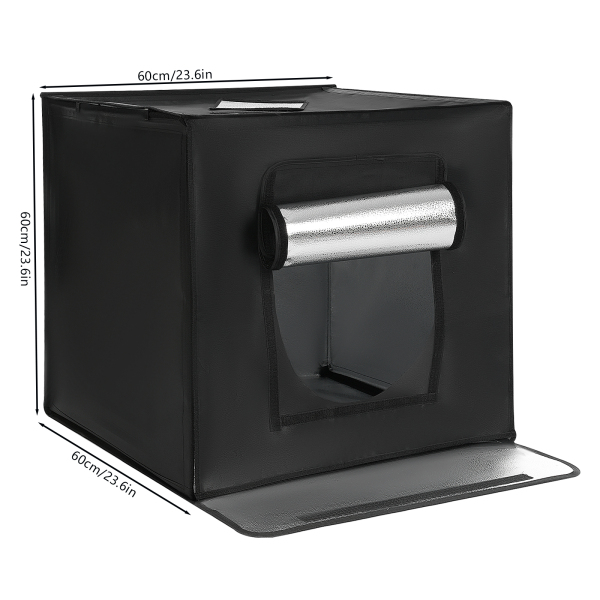 60*60*60cm Caja de luz fotográfica, estudio fotográfico portátil profesional, caja de tienda para fotografía, Negro