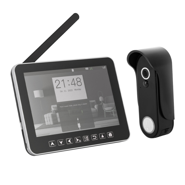Videoportero con timbre, cámara con timbre con monitor de pantalla táctil de 7,12", videoportero con timbre 32GB