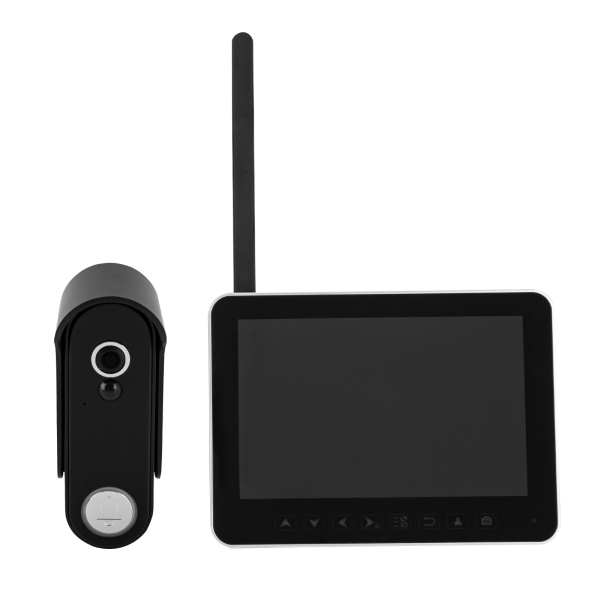 Videoportero con timbre, cámara con timbre con monitor de pantalla táctil de 7,12", videoportero con timbre 32GB