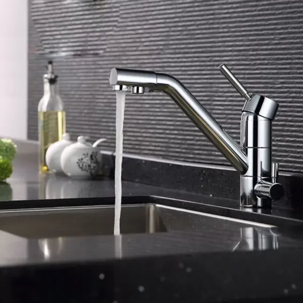 Grifo de filtro de agua de cocina 3 en 1, grifo de 3 vías, sistema de ósmosis, giratorio