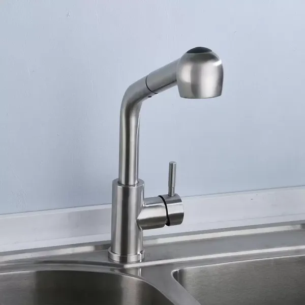 Grifo de cocina giratorio 360°, extensible, de acero inoxidable, con ducha, para cocina Grifo de cocina giratorio 360°, extensible, de acero inoxidable, con ducha, para cocina