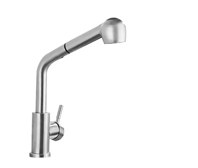 Grifo de cocina giratorio 360°, extensible, de acero inoxidable, con ducha, para cocina