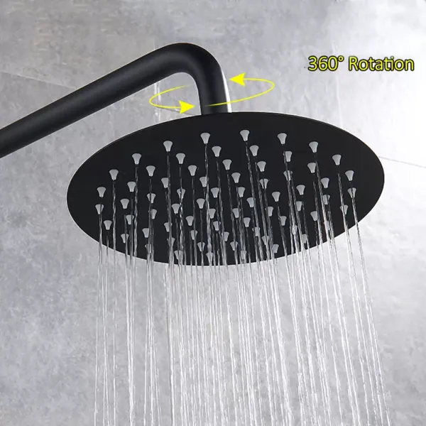 Set de ducha de 8 pulgadas de acero inoxidable, 3 funciones con alcachofa de mano y barra de empuje, juego de grifo, ajustable, negro Set de ducha de 8 pulgadas de acero inoxidable, 3 funciones con alcachofa de mano y barra de empuje, juego de grifo, ajustable, negro