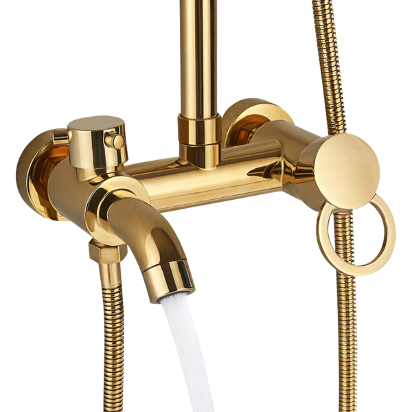 CNCEST Juego completo de ducha, color dorado, 20CM