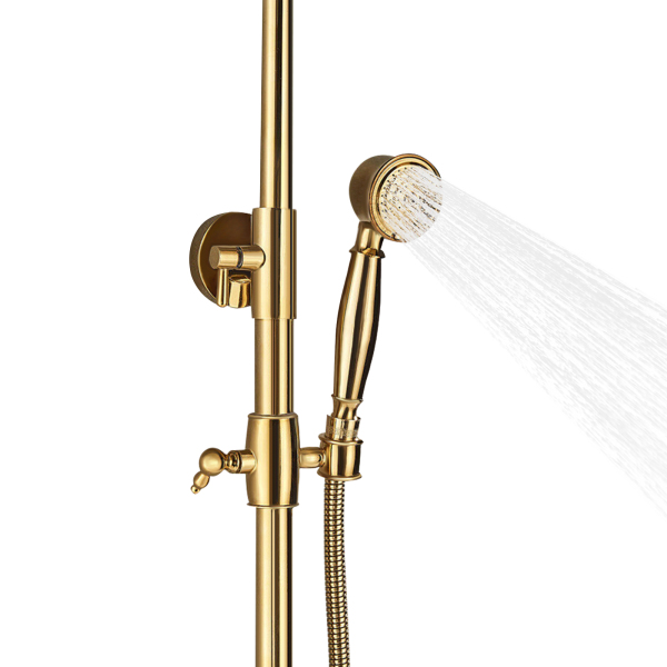 CNCEST Juego completo de ducha, color dorado, 20CM