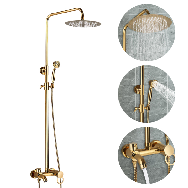 CNCEST Juego completo de ducha, color dorado, 20CM