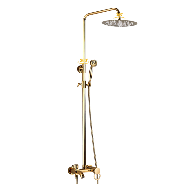 CNCEST Juego completo de ducha, color dorado, 20CM