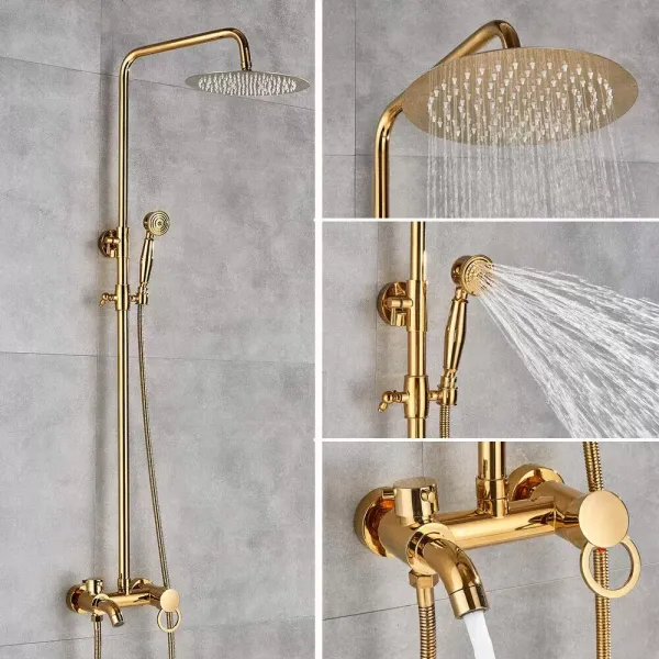 CNCEST Juego completo de ducha, color dorado, 20CM
