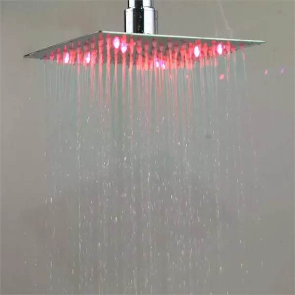 Set de ducha LED con alcachofa de ducha con grifo mezclador de mano en tres colores, altura regulable Set de ducha LED con alcachofa de ducha con grifo mezclador de mano en tres colores, altura regulable