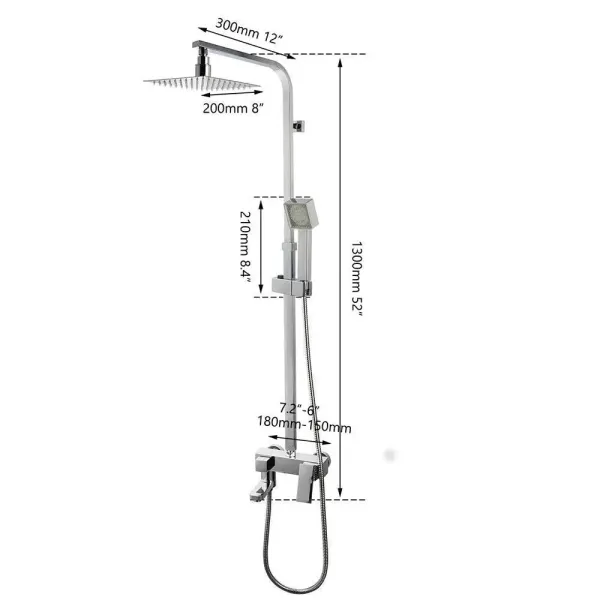 Set de ducha LED con alcachofa de ducha con grifo mezclador de mano en tres colores, altura regulable Set de ducha LED con alcachofa de ducha con grifo mezclador de mano en tres colores, altura regulable