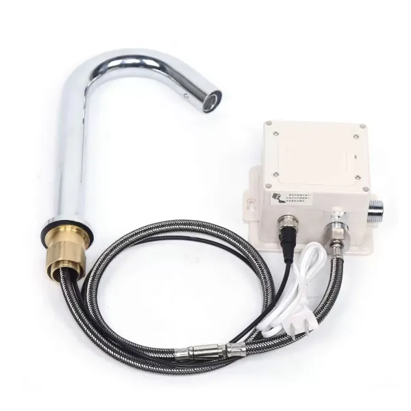Grifo automático con sensor de infrarrojos, mezclador para fregadero de latón cromado Grifo automático con sensor de infrarrojos, mezclador para fregadero de latón cromado