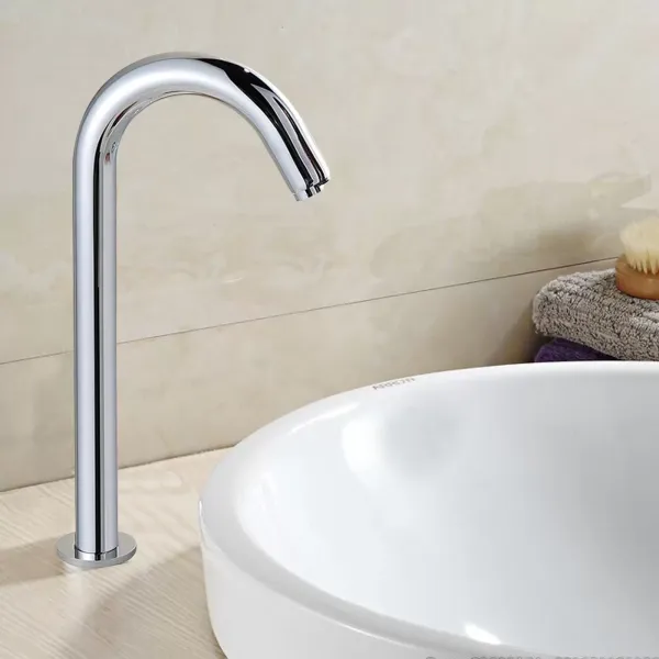 Grifo automático con sensor de infrarrojos, mezclador para fregadero de latón cromado
