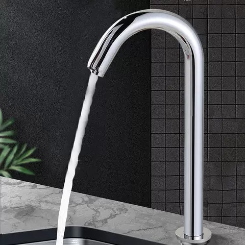 Grifo automático con sensor de infrarrojos, mezclador para fregadero de latón cromado