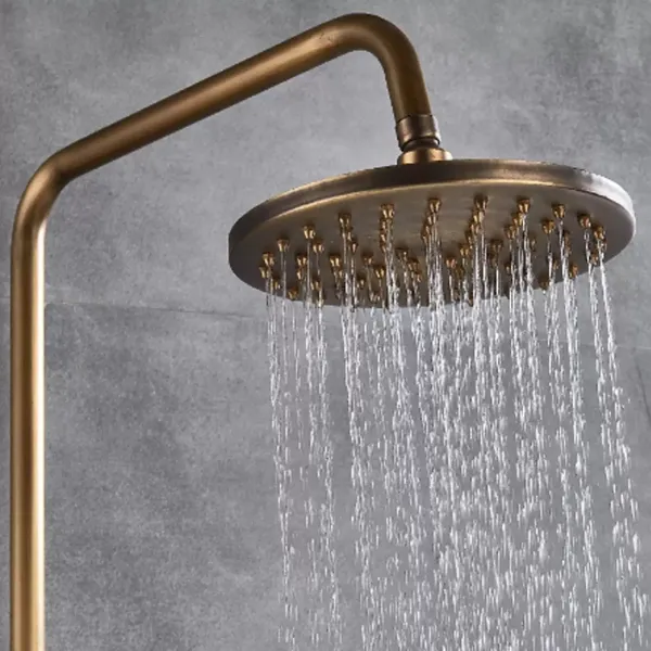 Sistema de ducha lluvia, grifo completo, cabezal de ducha de 75-120 cm, ajustable, con estante