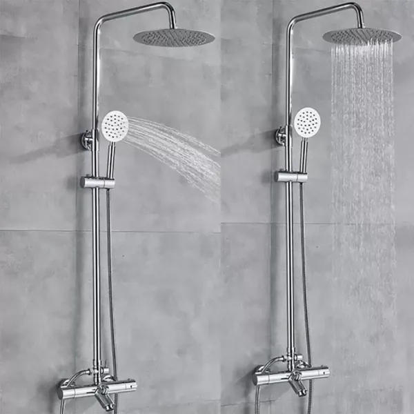 Sistema de ducha con termostato, altura regulable