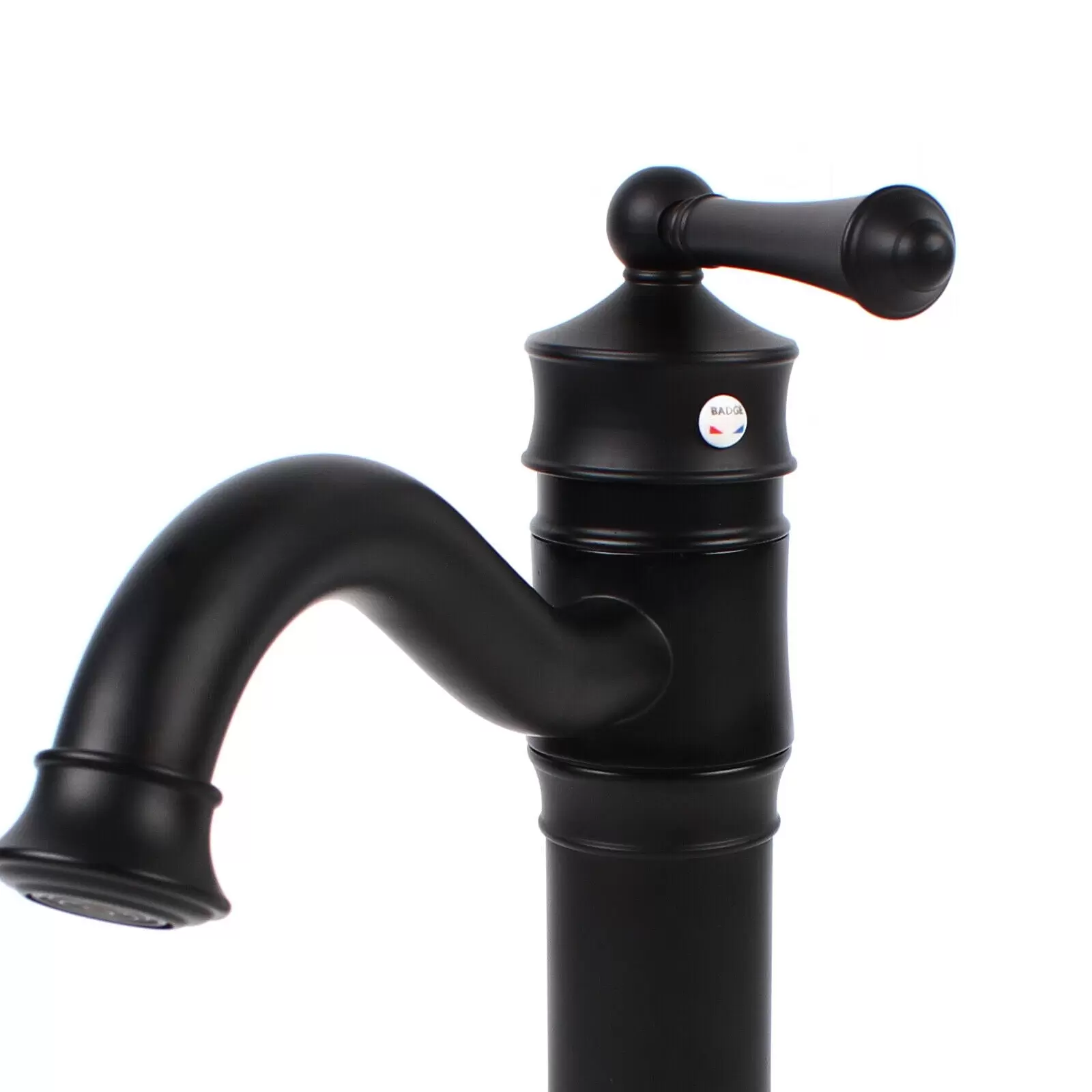 Grifo retro giratorio 360°, grifo de lavabo, negro, monomando, 34 cm de alto, grifo de baño, cocina
