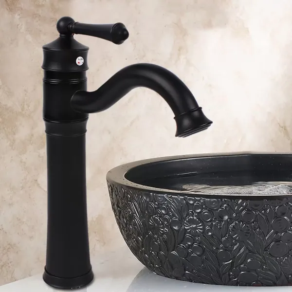 Grifo retro giratorio 360°, grifo de lavabo, negro, monomando, 34 cm de alto, grifo de baño, cocina Grifo retro giratorio 360°, grifo de lavabo, negro, monomando, 34 cm de alto, grifo de baño, cocina