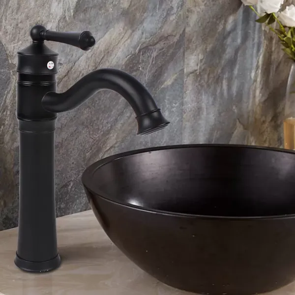 Grifo retro giratorio 360°, grifo de lavabo, negro, monomando, 34 cm de alto, grifo de baño, cocina Grifo retro giratorio 360°, grifo de lavabo, negro, monomando, 34 cm de alto, grifo de baño, cocina