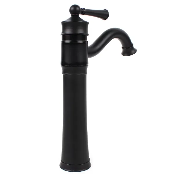 Grifo retro giratorio 360°, grifo de lavabo, negro, monomando, 34 cm de alto, grifo de baño, cocina