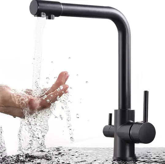 Grifo de Cocina Filtro de Agua 3 Vías Fregadero Mezclador 3/8